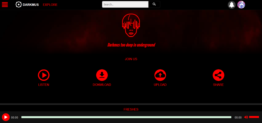 Darkmus - Music sharing platform