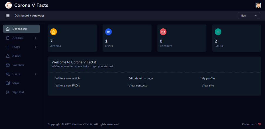 PHP7 Corona Virus Blog Script ( Corona V Facts )