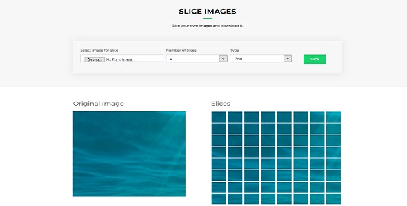 Slice image horizontal, vertical or grid