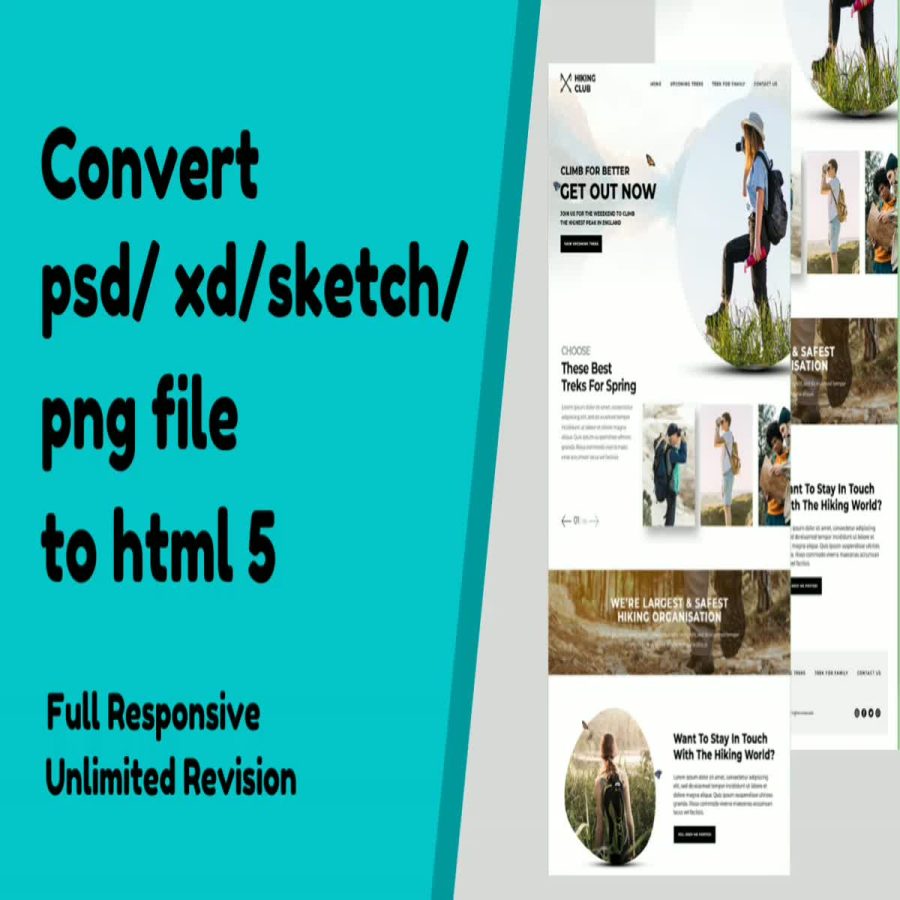 I will convert psd to html,xd to html, sketch to html full responsive 