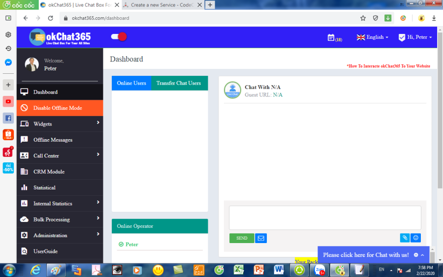 Tool to create a Live Chat Box & Call center for your website - marketing tool