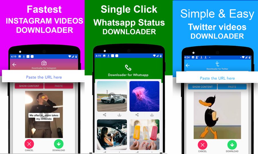 instagram video downloader source app android with admob