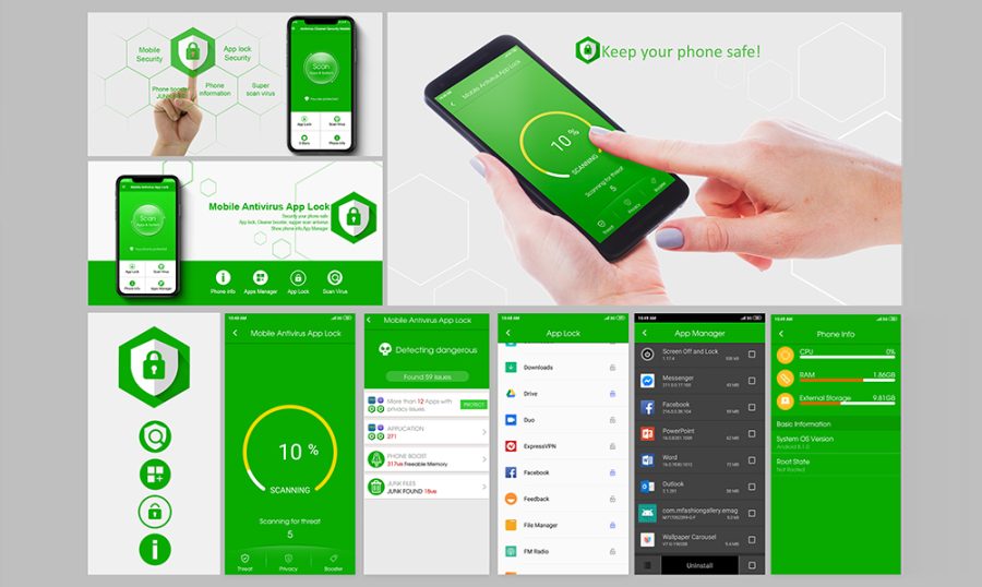 Antivirus, AppLock, Cleaner, App Manager Android App with Admob