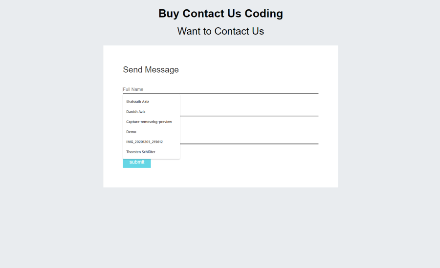 Get contact us form coding html/css/js with sending and loading function
