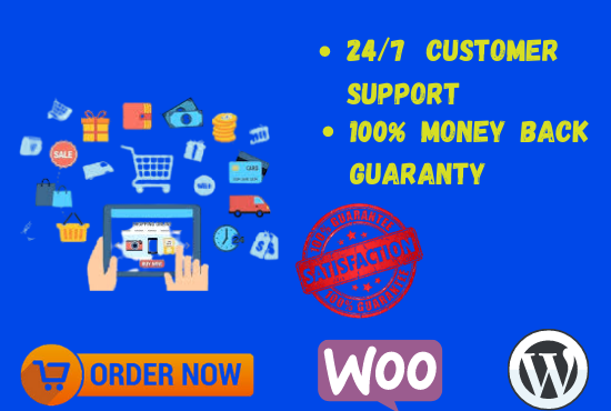 I will build ecommerce website online store with WordPress woo commerce