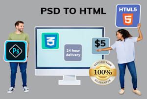 I will convert sketch, PSD to html responsive bootstrap4 in right time