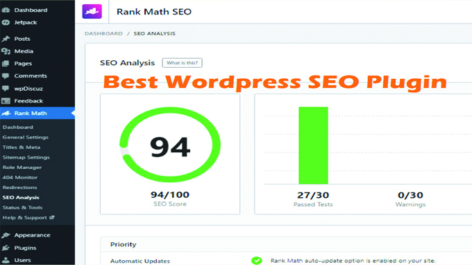 I will set up rank math SEO plugin with 90 score
