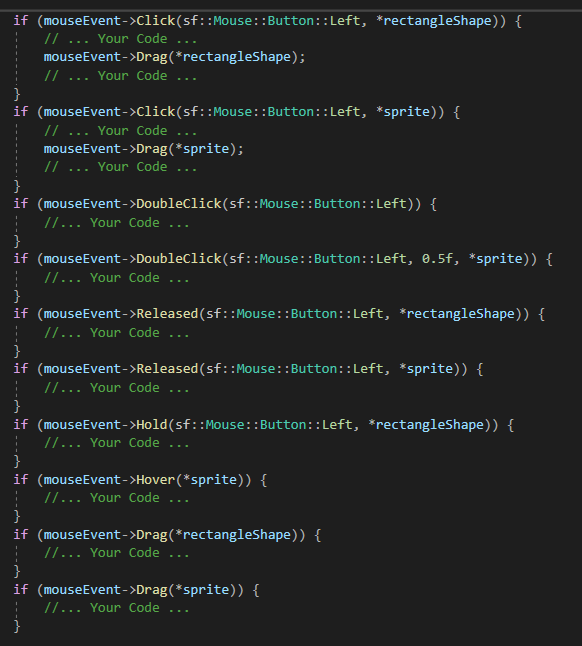 MouseEvent additional library for SFML
