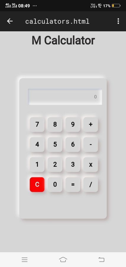 This a html based calculator with Css fully designing app 