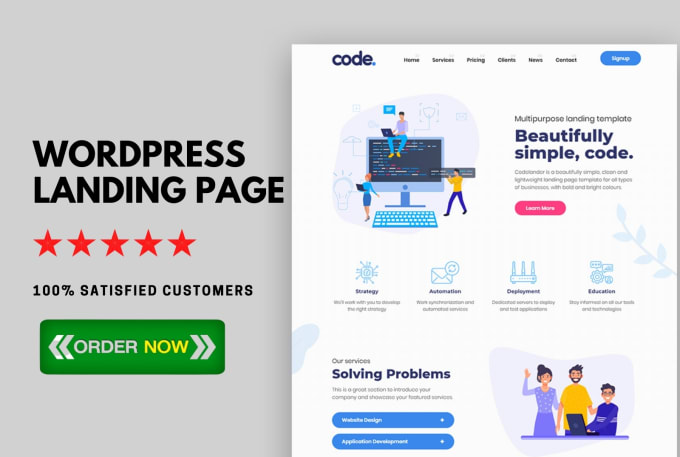 I Will Design Responsive WordPress Landing Page (Elementor)