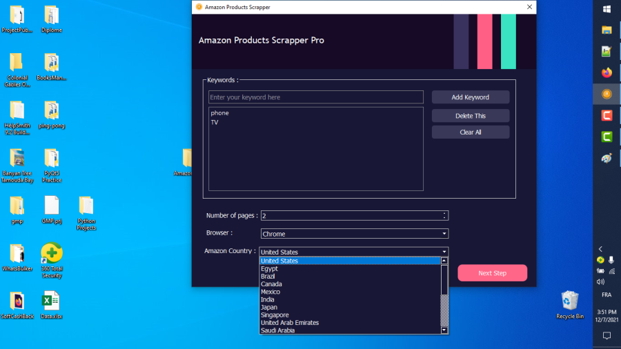 Amazon Products Scrapper with multi-keywords