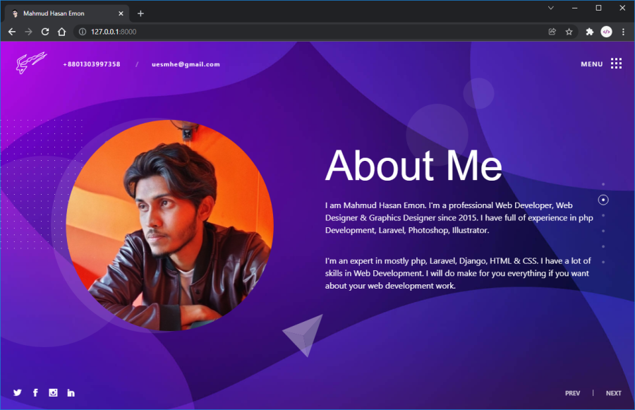 HelloZed - Personal Portfolio Laravel