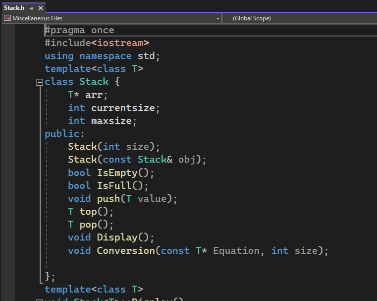 MATHEMATICAL EXPRESSION CONVERTER INFIX to POSTFIX using STACK from DSA in C +.