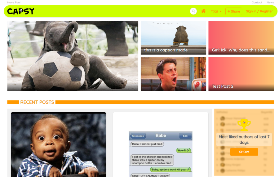 Capsy - Funny content sharing platform