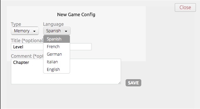 Memory Card Education Game with Admin