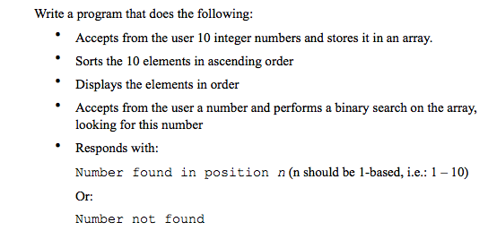 C++ Project #8 Binary Search 