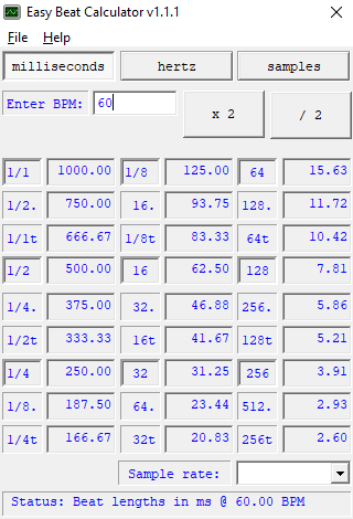 Easy Beat Calculator