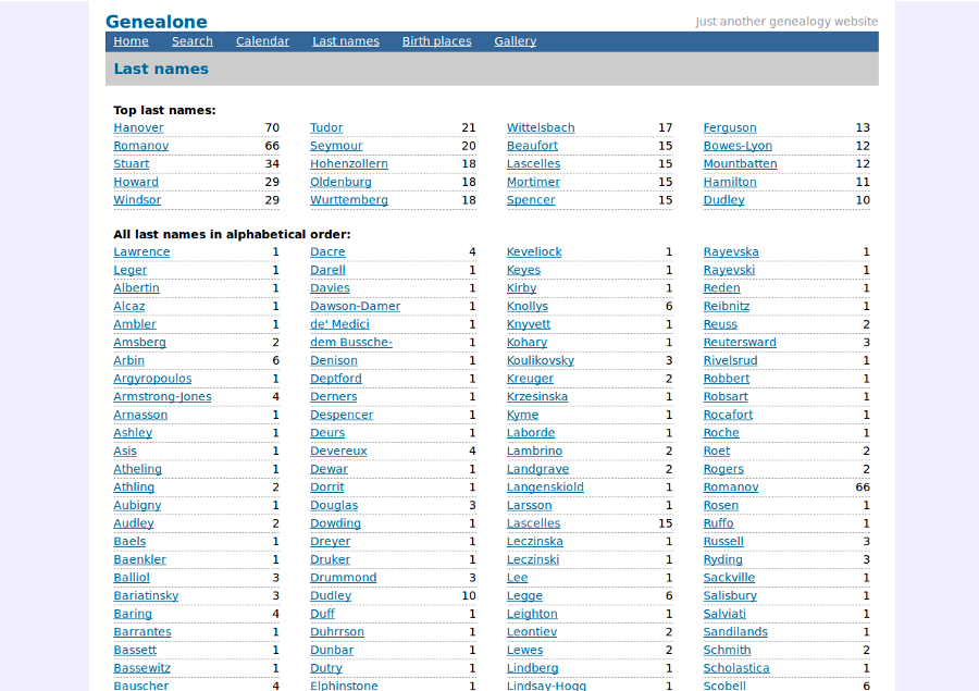 Genealone - Genealogy Website Maker
