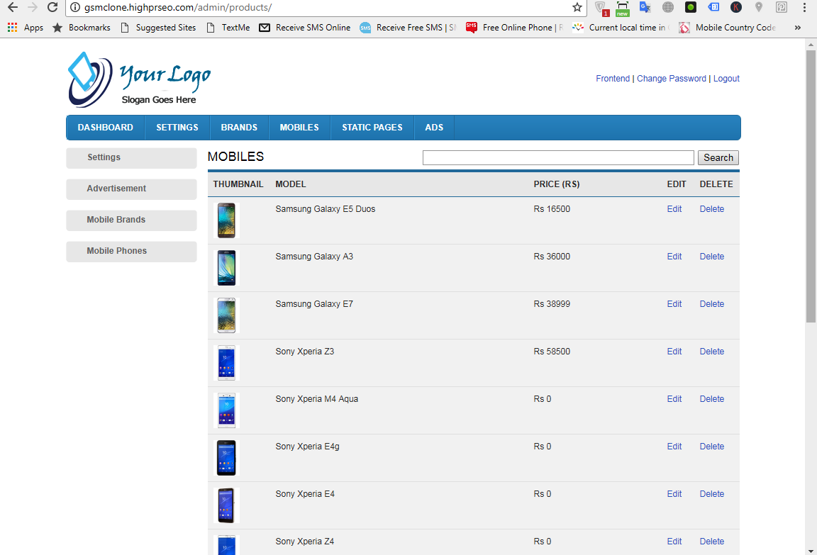 Mobile Phones Price, Review and Specification Website Script
