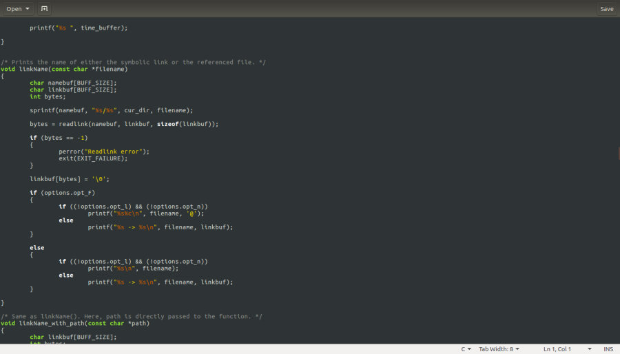 Unix ls project