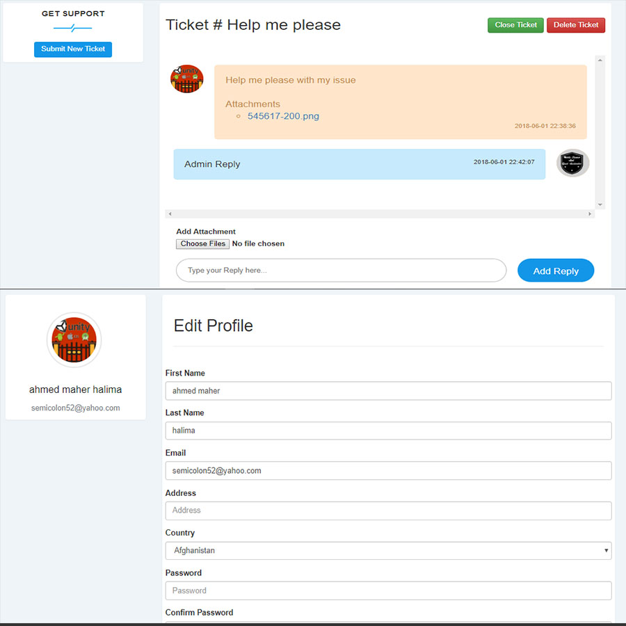 Customer Support And Help Disk with knowledge base and FAQ