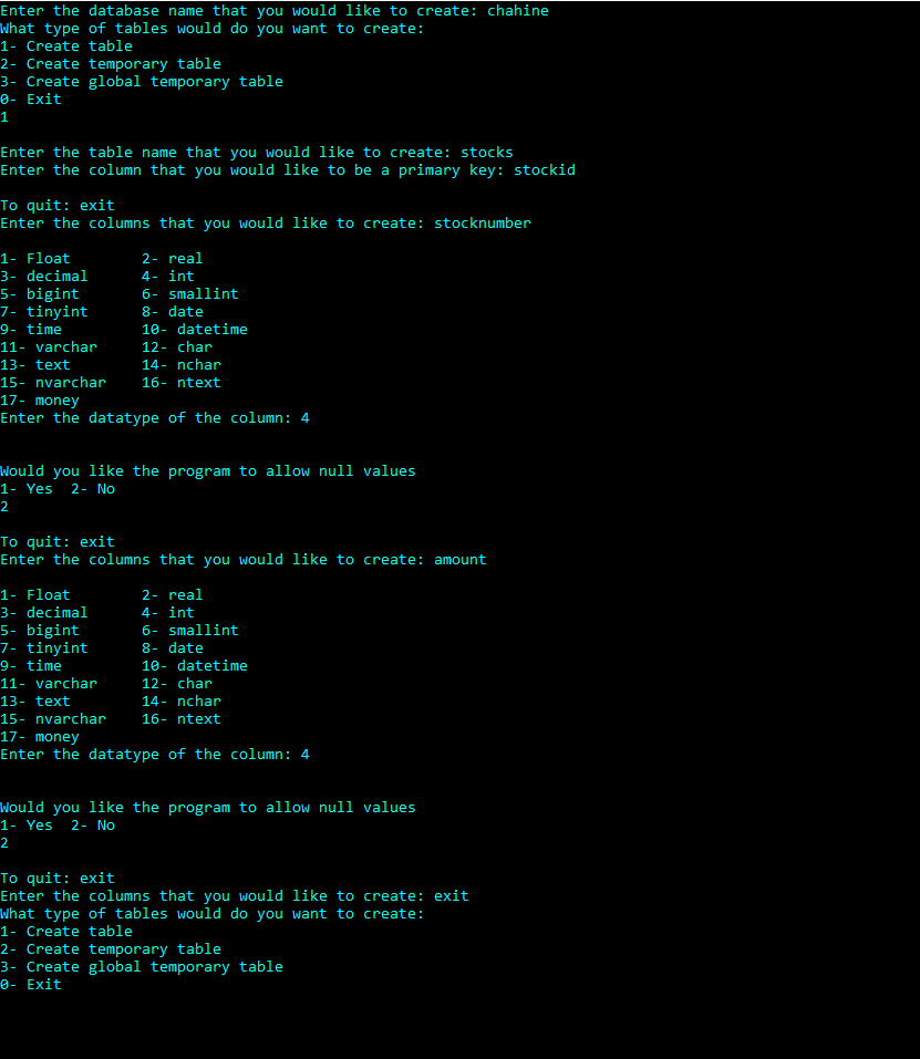 Database Structure Creator
