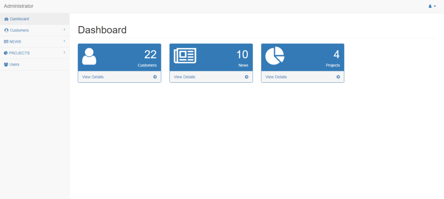 Admin Panel PHP  for news,projects,customers