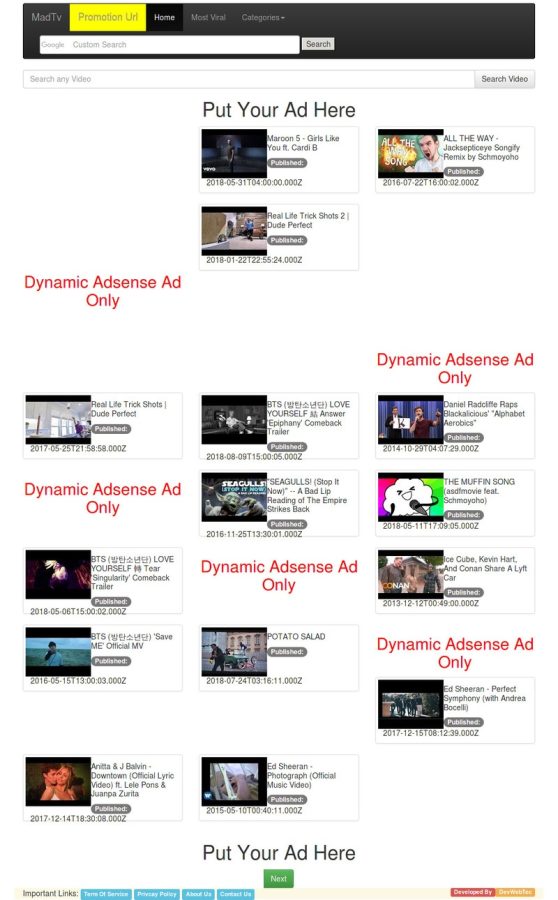 Madtv youtube api video engine