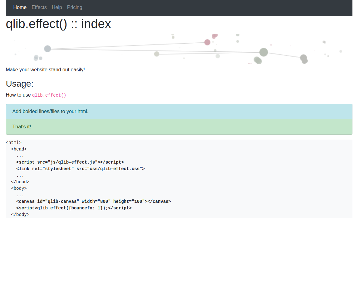 qlib-effect 1.0 - Add html5 effects to your website very easily. Highly customizable.