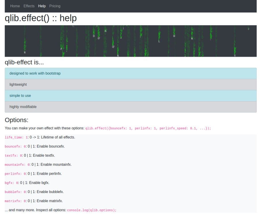 qlib-effect 1.0 - Add html5 effects to your website very easily. Highly customizable.