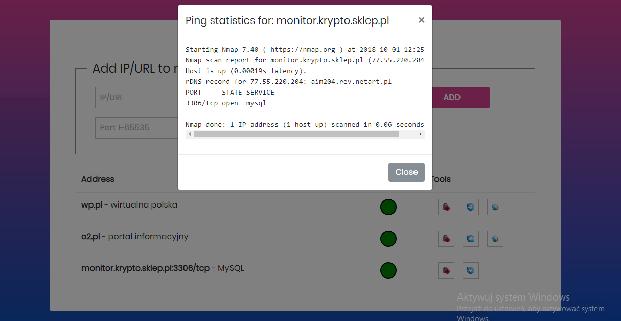 Server and Services online checker
