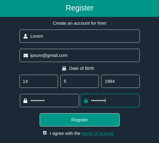 Register Form [Responsive]