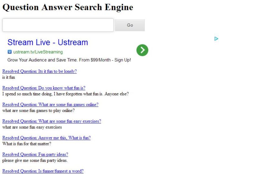 Question Answers Search Engine