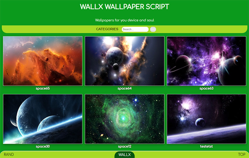 Backgrounds - Wallpapers script WALLX