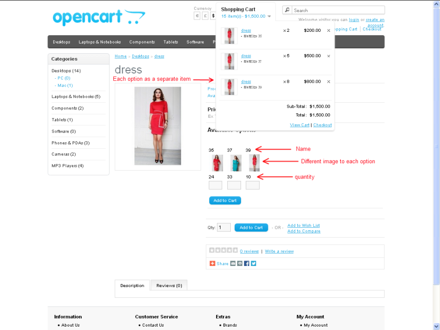 Option Pack for OpenCart