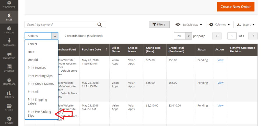 Pre Packing Slips Magento 2 Extension