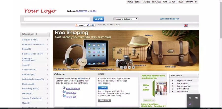 auction house fully functional website