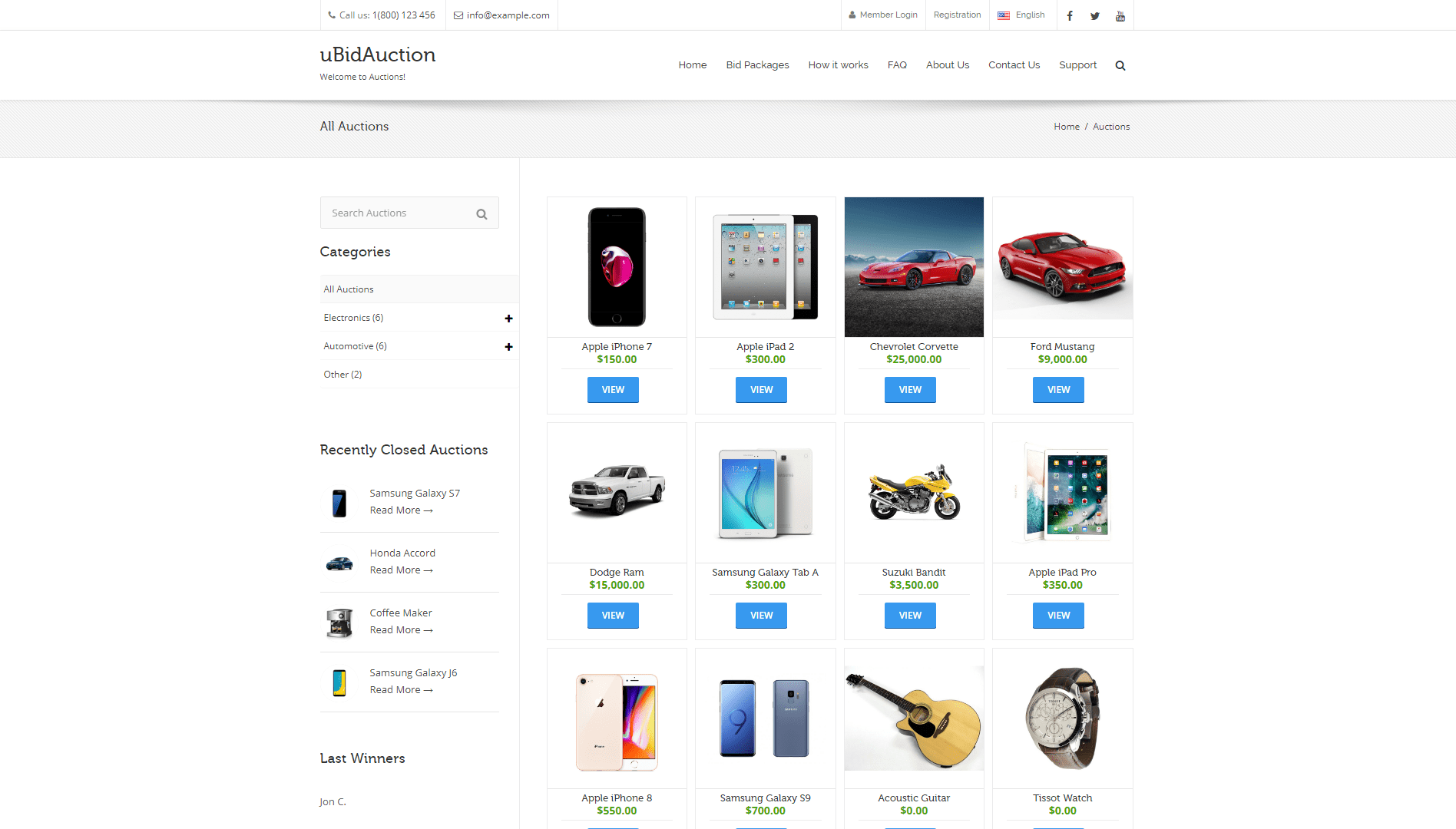 uBidAuction - PHP Classic And Bid Auctions Script