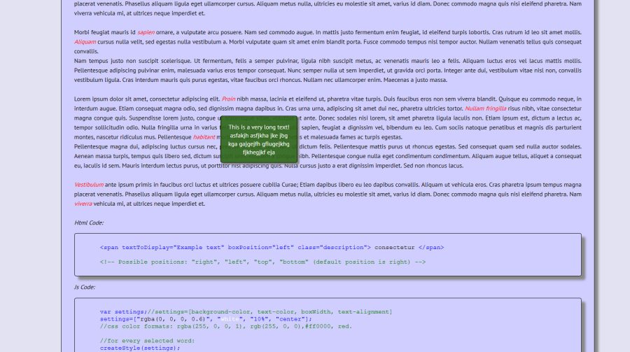 Description Boxes