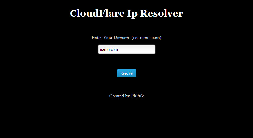 Phptik cloudflare Ip resolver