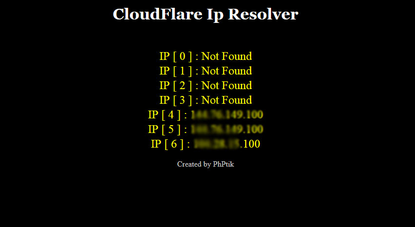 Phptik cloudflare Ip resolver