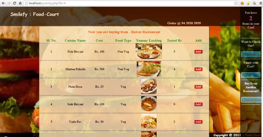 Food Shop Website