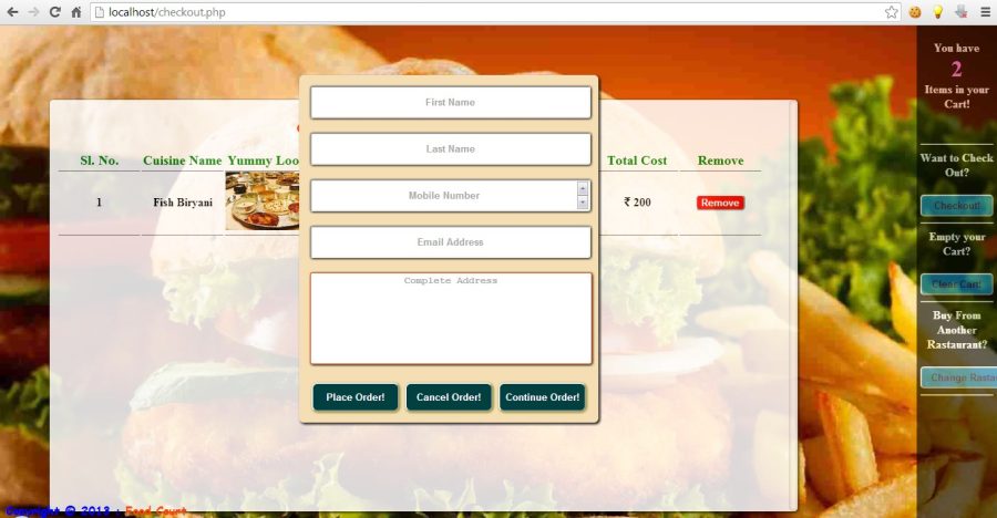 Food Shop Website