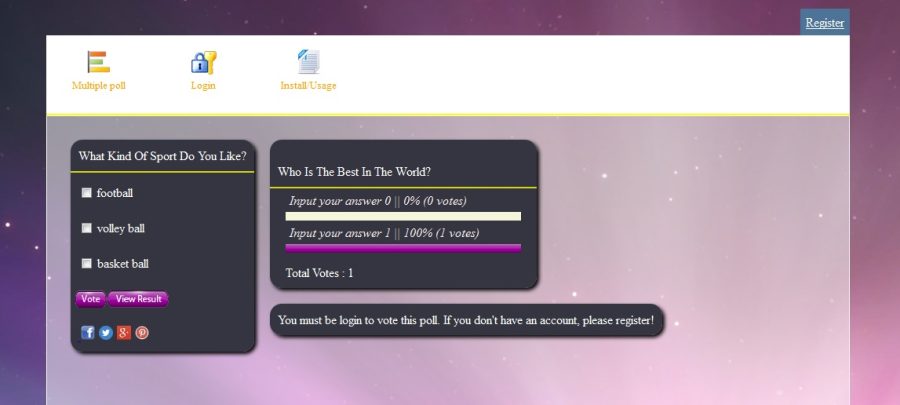 Multiple Social Ajax Poll