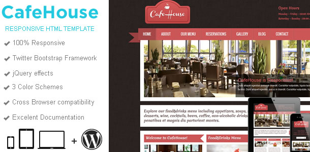 CafeHouse Restaurant Template