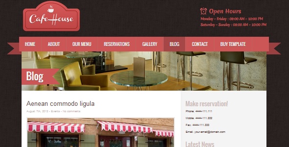 CafeHouse Restaurant Template