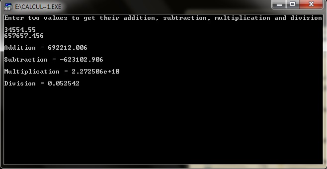 A simple c++ made program for basic mathematics calculations