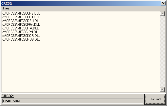 Calc CRC32 Of DLL Files