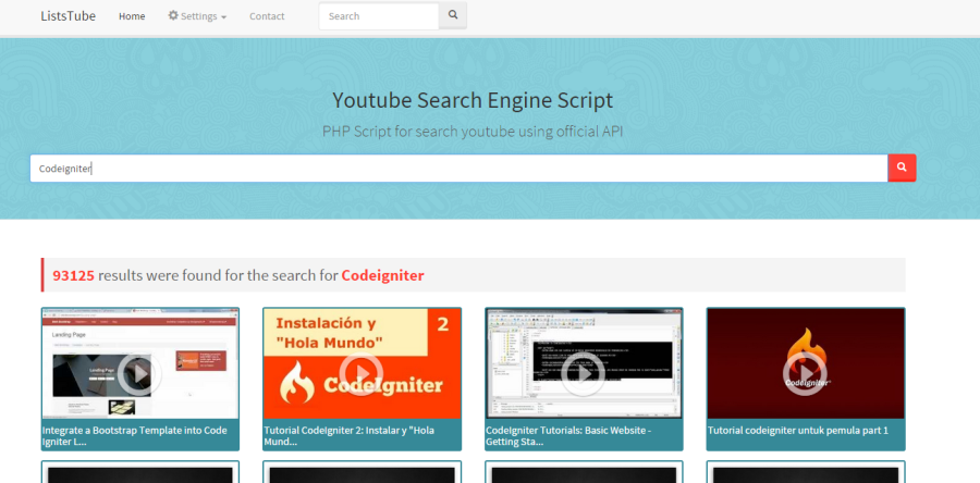 Youtube search script