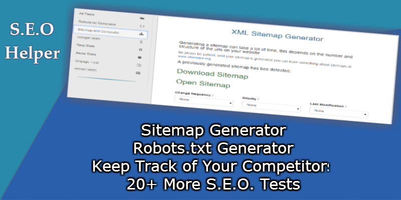 S.E.O Helper(Sitemap,Robots.txt generator)